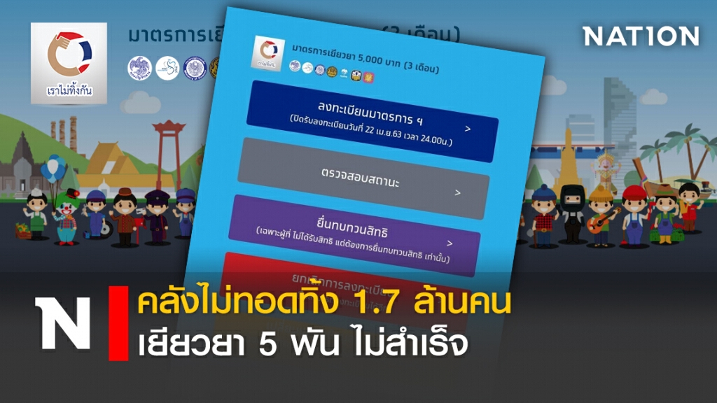 คลังไม่ทอดทิ้ง 1.7 ล้านคน เยียวยา 5 พัน ไม่สำเร็จ