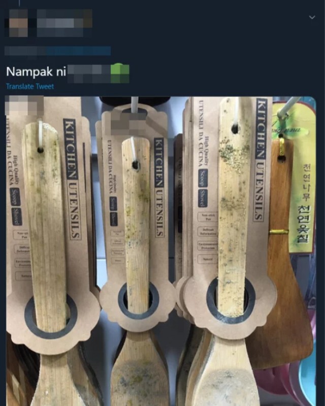 ผงะ!ร้านค้าที่มาเลเซีย พบทัพพีขึ้นราในแผนกเครื่องครัว