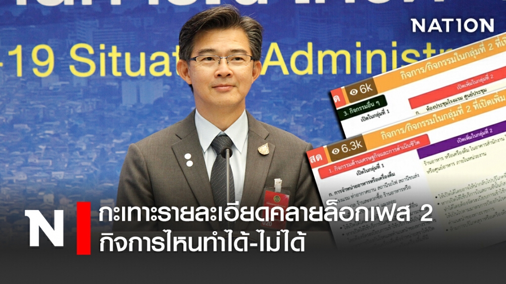กะเทาะรายละเอียดคลายล็อกเฟส 2 กิจการไหนทำได้-ไม่ได้ กะเทาะรายละเอียดคลายล็อกเฟส 2 กิจการไหนทำได้-ไม่ได้