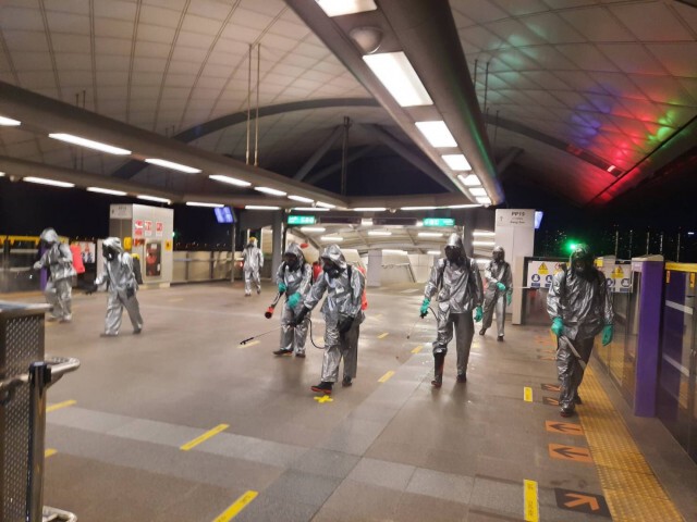 รฟม. -BEM พ่นยาฆ่าเชื้อสร้างความมั่นใจผู้โดยสาร  MRT