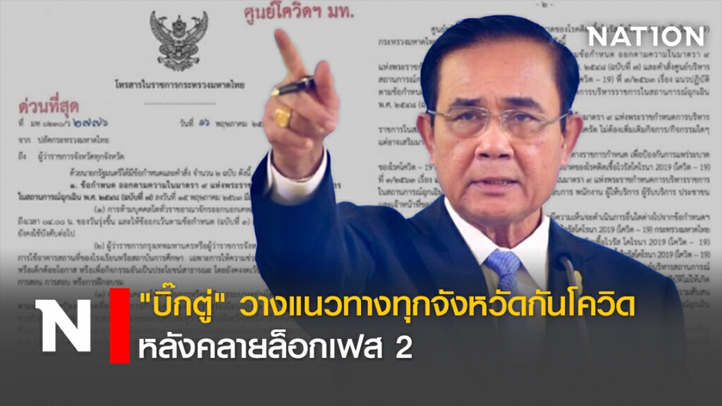 "บิ๊กตู่"วางแนวทางทุกจังหวัดกันโควิดหลังคลายล็อกเฟส2