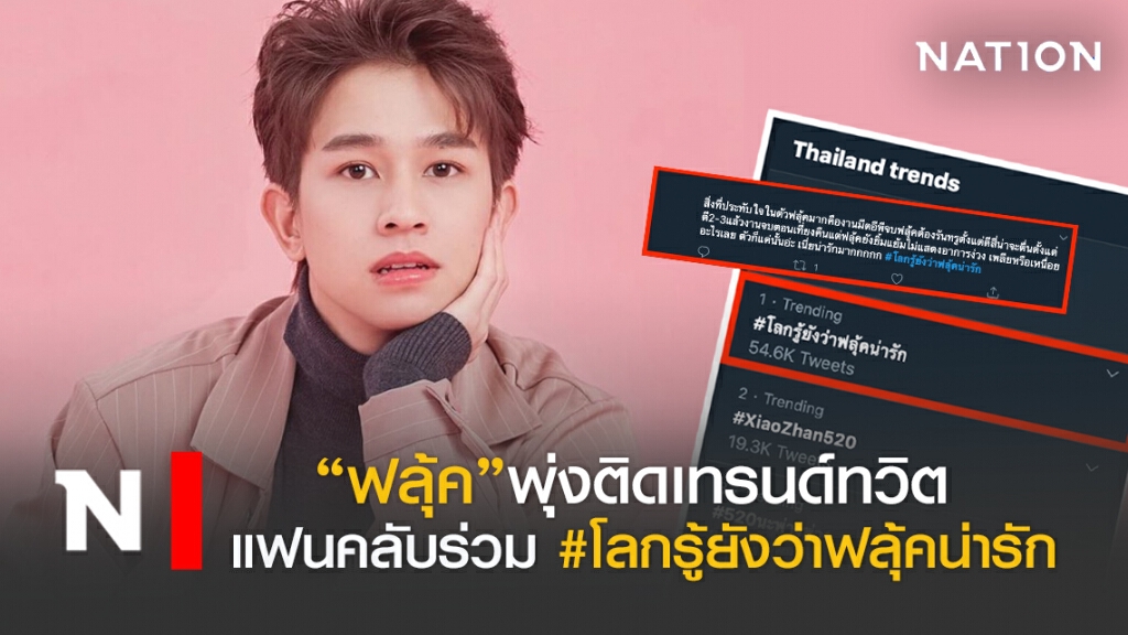 "ฟลุ้ค ณธัช"มาแรงติดเทรนด์ทวิตฯ อันดับ 1