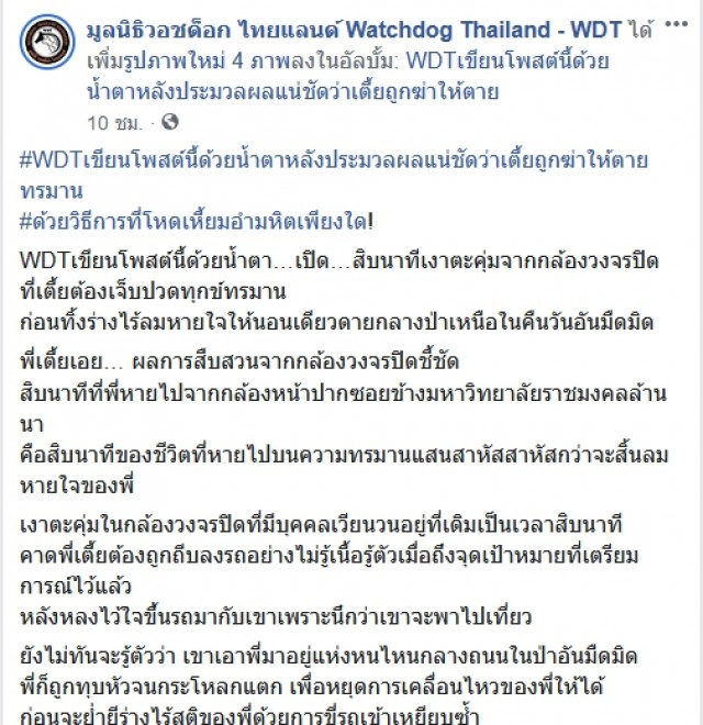 บีบหัวใจเหลือเกิน.. วอชด็อก เปิด10นาทีสุดท้ายของพี่เตี้ย ตายแสนทรมาน