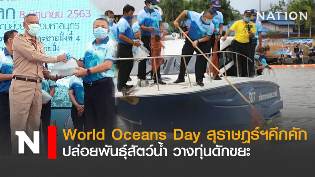 World Oceans Day สุราษฎร์ฯคึกคัก ปล่อยพันธุ์สัตว์น้ำ วางทุ่นดักขยะ World Oceans Day สุราษฎร์ฯคึกคัก ปล่อยพันธุ์สัตว์น้ำ วางทุ่นดักขยะ