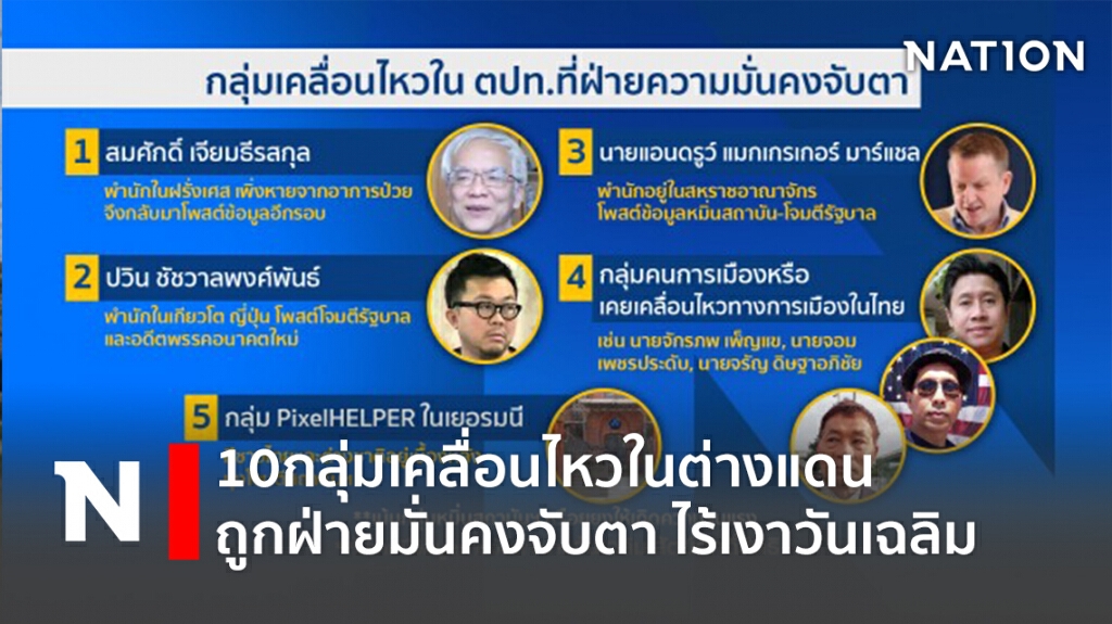 10กลุ่มเคลื่อนไหวในต่างแดนถูกฝ่ายมั่นคงจับตา ไร้เงาวันเฉลิม