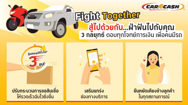 'คาร์ ฟอร์ แคช' ปล่อยแคมเปญอนุมัติไว 3 ชั่วโมง รับคลายล็อกดาวน์