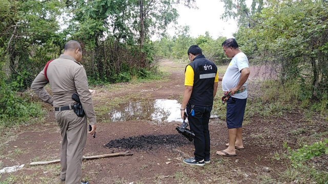 รอยเผาแปรธาตุรูปคน จนท.นำกระดูกส่งตรวจพิสูจน์