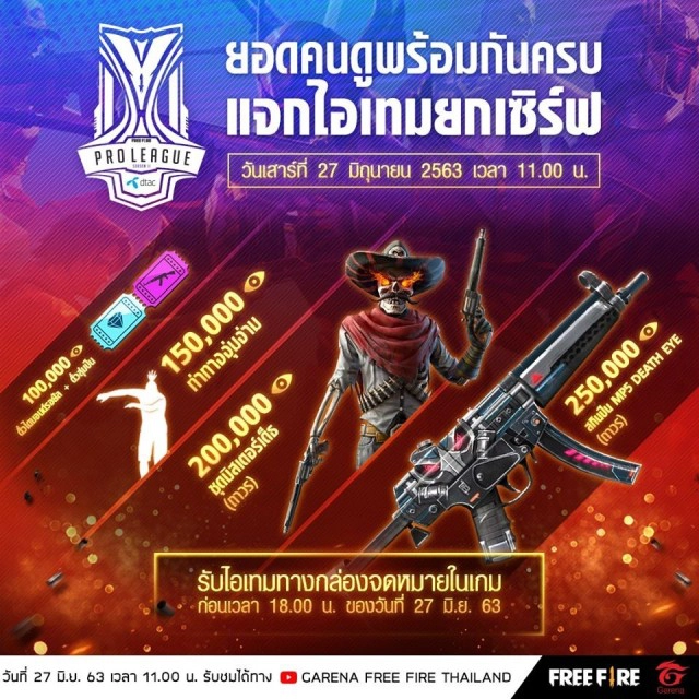 Free Fire Pro League ตัดสินแชมป์เสาร์นี้ – รางวัล5 ล้านบาท