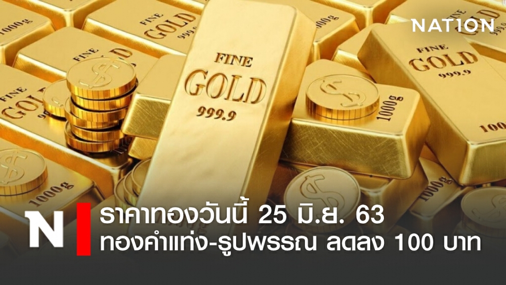 ราคาทองวันนี้ 25 มิ.ย. 63 ทองคำแท่ง-รูปพรรณ ลดลง 100 บาท ราคาทองวันนี้ 25 มิ.ย. 63 ทองคำแท่ง-รูปพรรณ ลดลง 100 บาท