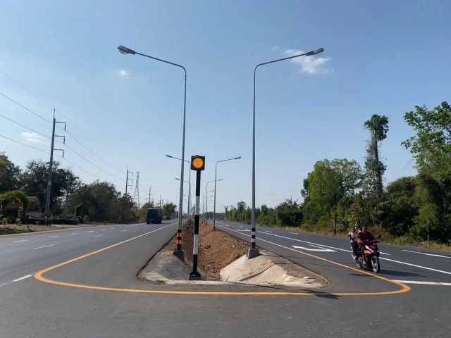 ทางหลวงขยายถนนเมืองร้อยเอ็ดแก้จราจรติดขัด