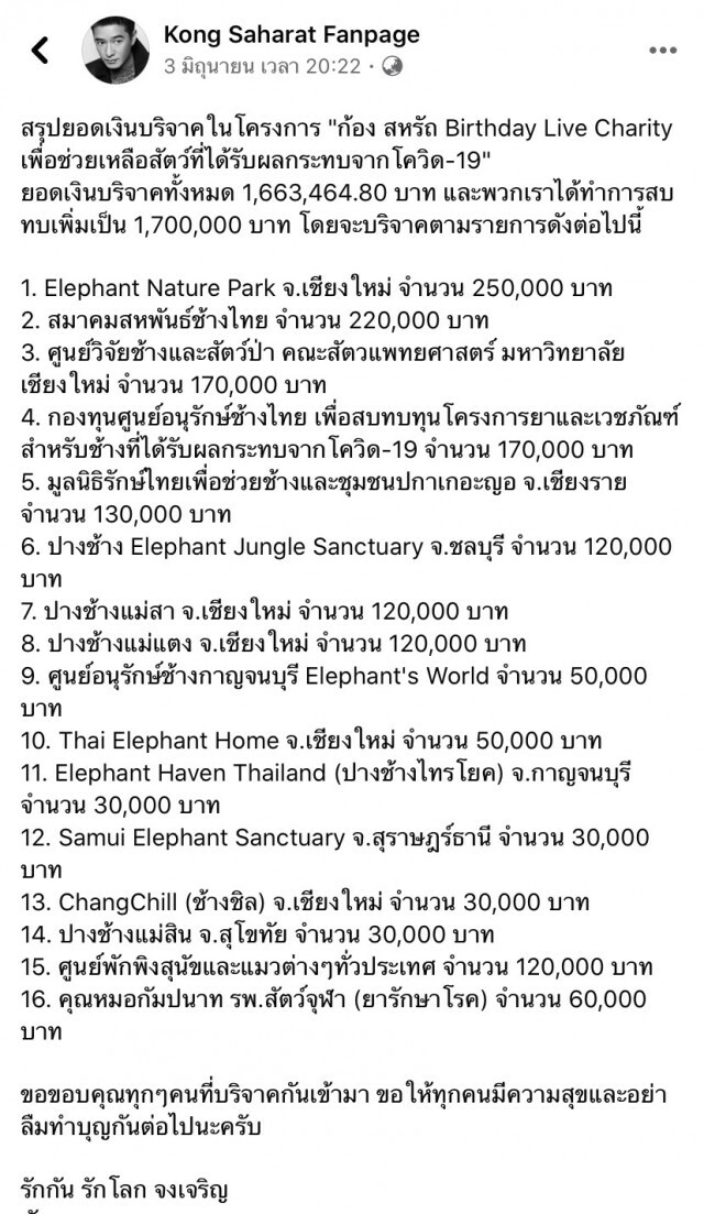 "ก้อง สหรัถ" แจงยอดบริจาคชัดเจนมาตั้งนานแล้วงานนี้อย่าโยงดราม่า