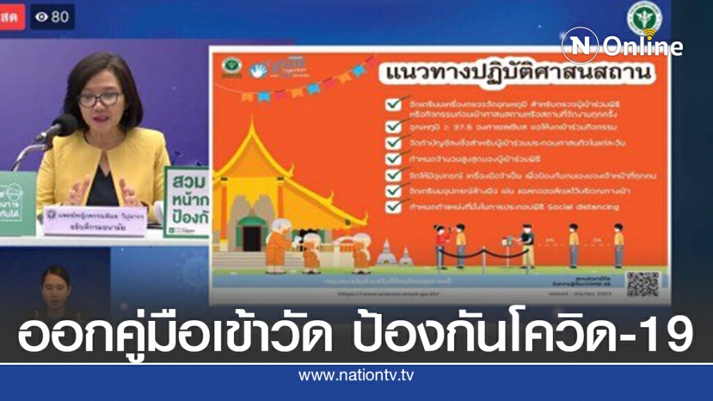 ออกคู่มือปฏิบัติธรรม เข้าวัด ป้องกันโควิด-19