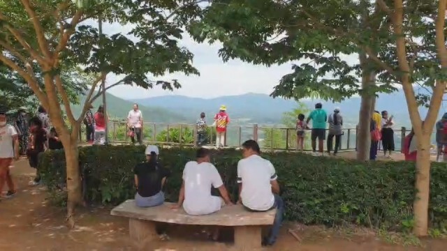 นักท่องเที่ยวแห่ส่องกระทิงผาเก็บตะวัน