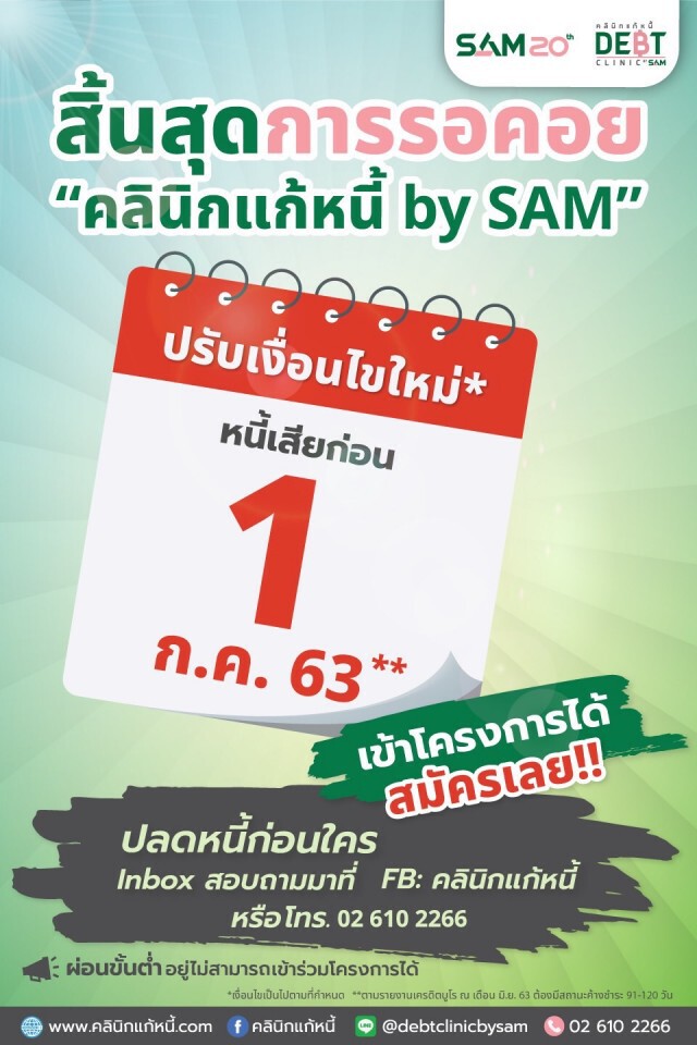 ธปท.ปรับเกณฑ์คลินิกแก้หนี้ช่วยลูกหนี้โควิด-19