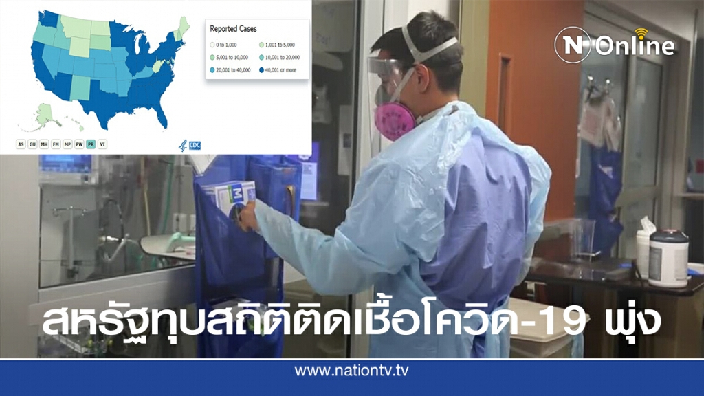 ผู้ติดเชื้อในสหรัฐฯ ทุบสถิติเกิน 77,000 คน ในวันเดียว