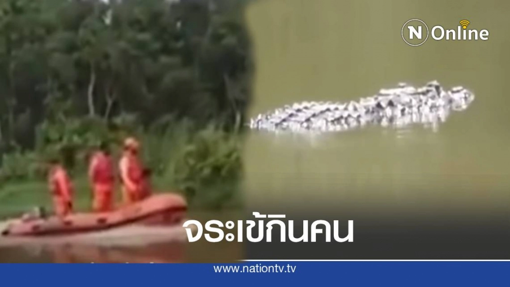 ช็อก ! จระเข้ลากพ่อลงน้ำ ลูกเมียร้องไห้ใจจะขาด