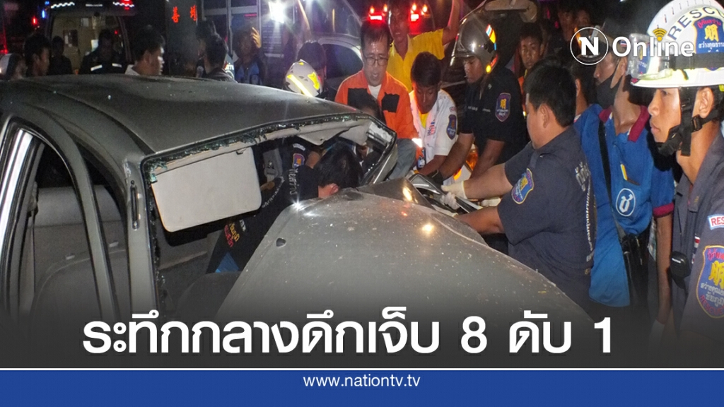 กระบะฝ่าความมืดชนสาหัส8กระเด็นออกจากรถดับ 1
