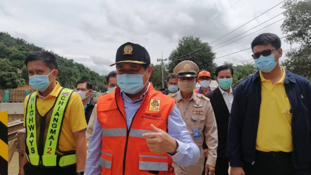 รมช.มท.ลงพื้นที่เปิดสะพานเบลีย์"เชียงใหม่-เชียงราย"
