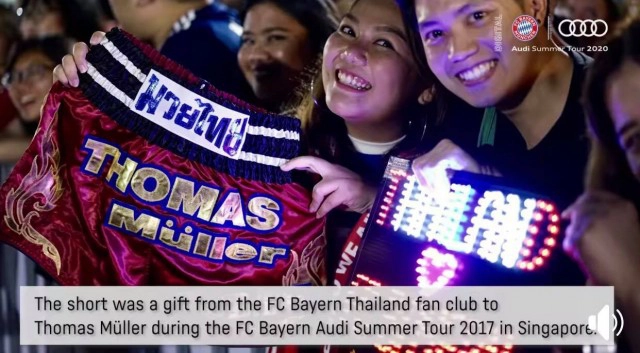 "มุลเลอร์" เซอร์ไพรส์คอลหาแฟนบอลให้กางเกงมวยไทย