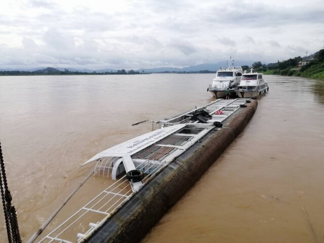 พิษฝนตกหนักทำเรือนำเที่ยวแม่น้ำโขงล่ม