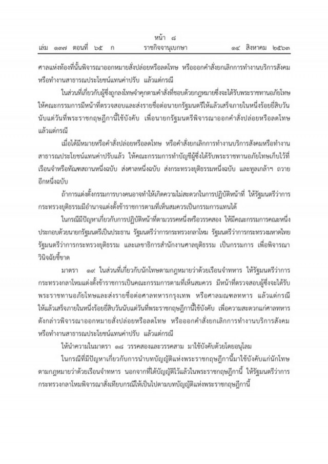 พระบรมราชโองการโปรดเกล้าฯ พระราชกฤษฎีกา พระราชทานอภัยโทษ