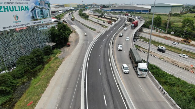ทางหลวงปรับปรุงแยกต่างระดับบางปะอินแล้วเสร็จ