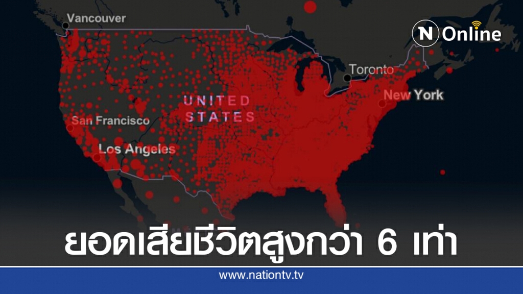 พบยอดเสียชีวิตจากโควิด-19 ของคนสหรัฐฯ สูงกว่ากลุ่มประเทศรายได้สูงอื่น ๆ 6 เท่า