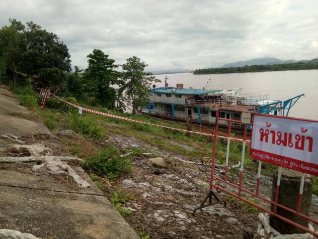 กู้เรือท่องเที่ยวไทยจมน้ำโขงชะงักคาดกู้ได้ช่วงน้ำลด
