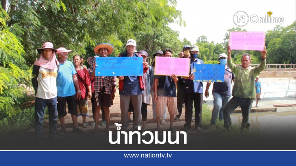 น้ำท่วมนา 5 หมู่บ้านฮือเรียกร้องชลประทานเร่งระบาย
