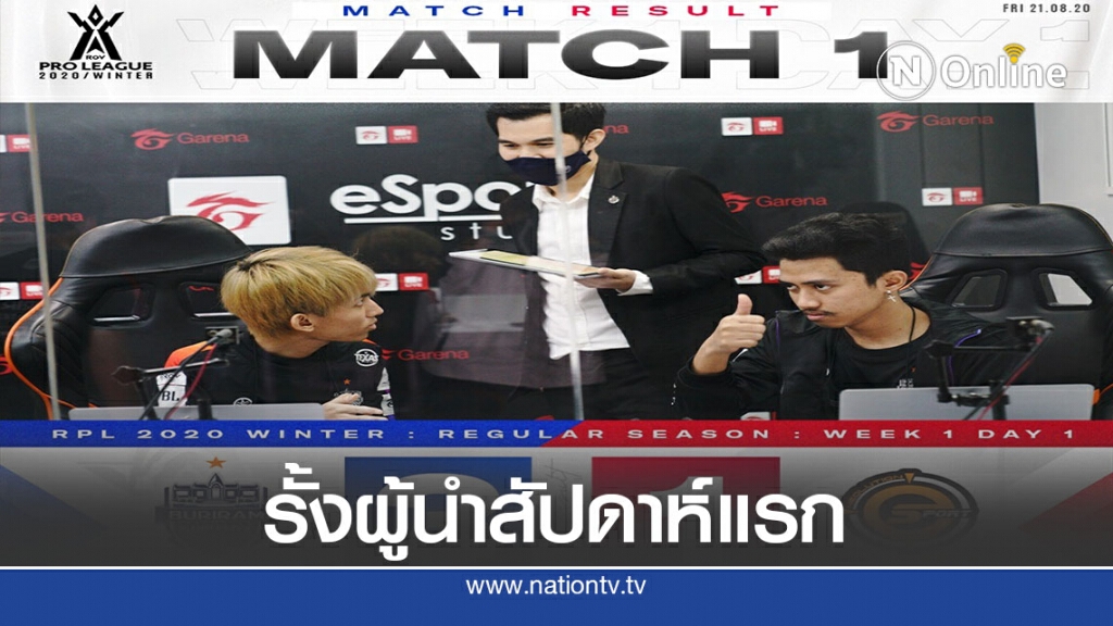 "ปราสาทสายฟ้า"รั้งผู้นำสัปดาห์แรกRoV Pro League 2020 Winter