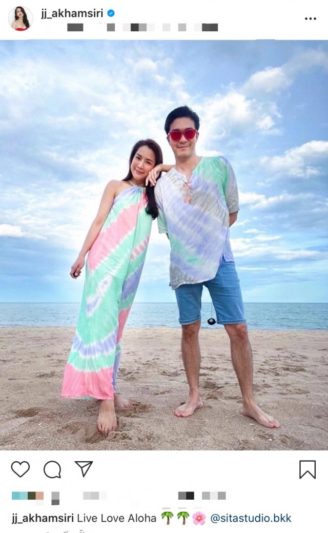 "จั๊กจั่น อคัมย์สิริ" ควงว่าที่เจ้าบ่าวเที่ยวทะเลอวดความหวาน
