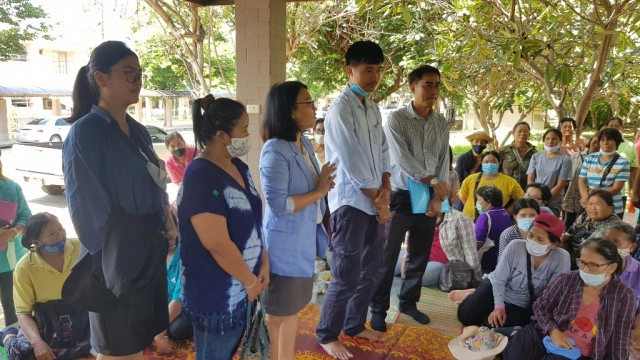 แห่ให้กำลังใจ 3 ตัวแทนชาวบ้านต่อต้านฯ รง.ยางมะตอย