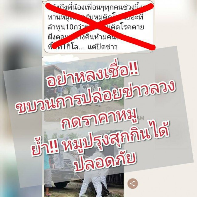 ปศุสัตว์เตือนอย่าหลงเชื่อข่าวลวง ย้ำสุกรกินได้ปลอดภัย