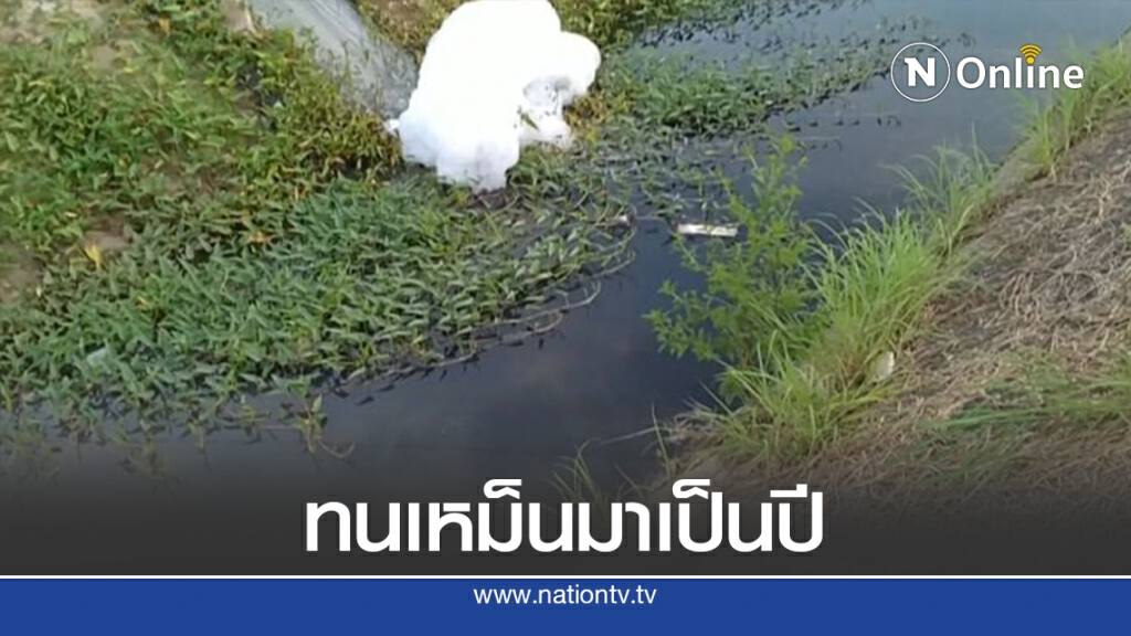 ชาวบ้านโอด น้ำเสียไหลลงคลองชลประทานส่งกลิ่นเหม็น