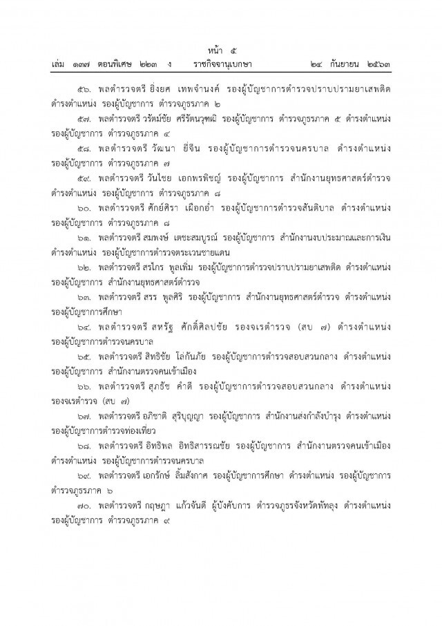 โปรดเกล้าฯแต่งตั้ง พล.ต.อ.สุวัฒน์ แจ้งยอดสุข เป็นผบ.ตร. และ ข้าราชการตำรวจ 298 ราย