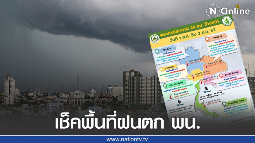 เช็คก่อนนออกจากบ้าน! พรุ่งนี้ฝนตกหนักหลายพื้นที่ เช็คก่อนนออกจากบ้าน! พรุ่งนี้ฝนตกหนักหลายพื้นที่