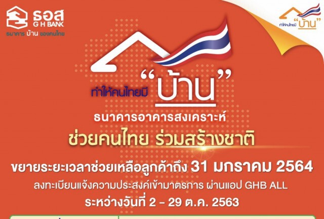 ธอส.เปิดให้ลูกค้าเดิมที่ยังกระทบโควิด-19 ลงทะเบียนเข้ามาตรการเฟส 2