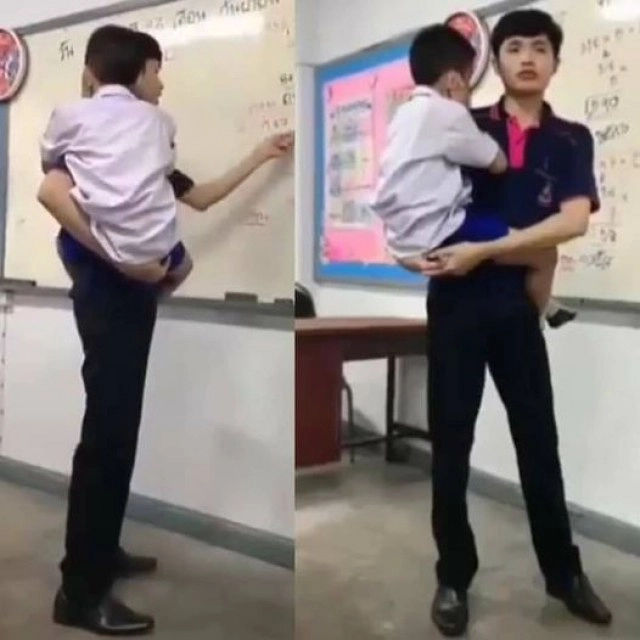 สุดเอ็นดู ครูสังเกตนักเรียนนั่งตัวสั่น รู้สาเหตุอุ้มไว้ไม่ห่าง