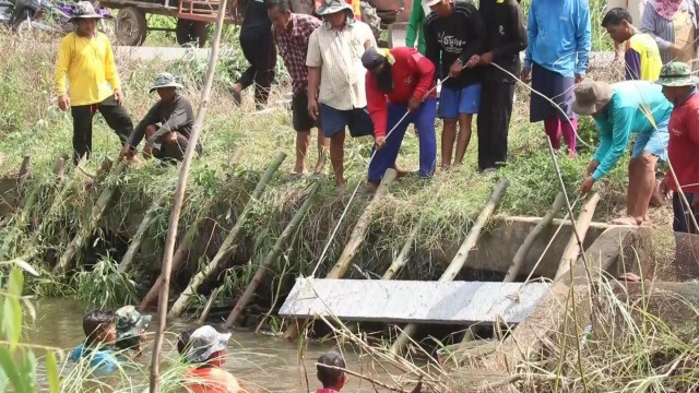 "ชาวบ้านรังนก"ปิดประตูน้ำกักเก็บน้ำ
