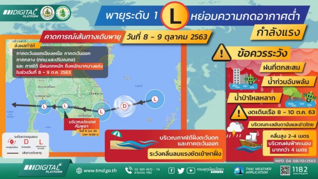 พายุ​ฝน​ เคลื่อนลงอ่าวไทยแล้ว ค่ำนี้เตรียมรับมือฝนพรำตลอดคืน​