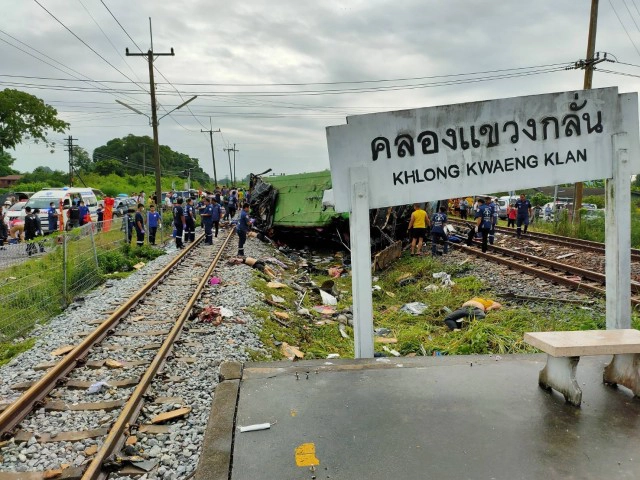 ผู้ว่าฯแปดริ้ว ยืนยัน อุบัติเหตุรถไฟขยี้รถบัส ดับแล้ว 20 ศพ