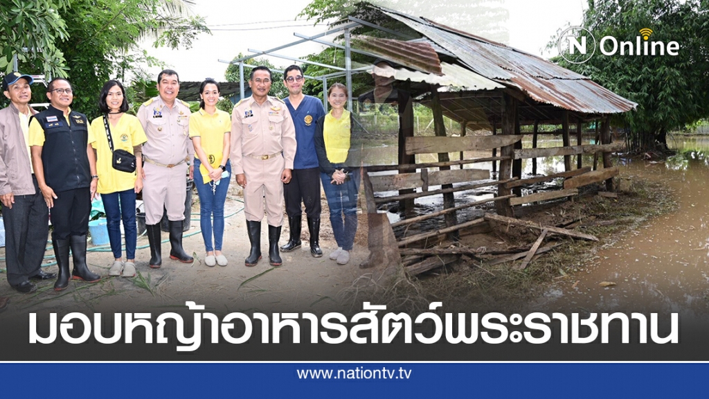 อธิบดีกรมปศุสัตว์ มอบหญ้าอาหารสัตว์พระราชทาน พร้อมถุงยังชีพปศุสัตว์