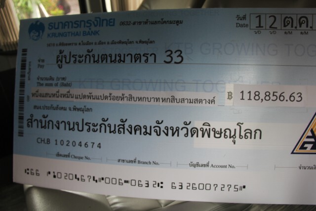 ประกันสังคมพิษณุโลก-มอบเงินญาติเหยื่อบัสชนรถไฟ