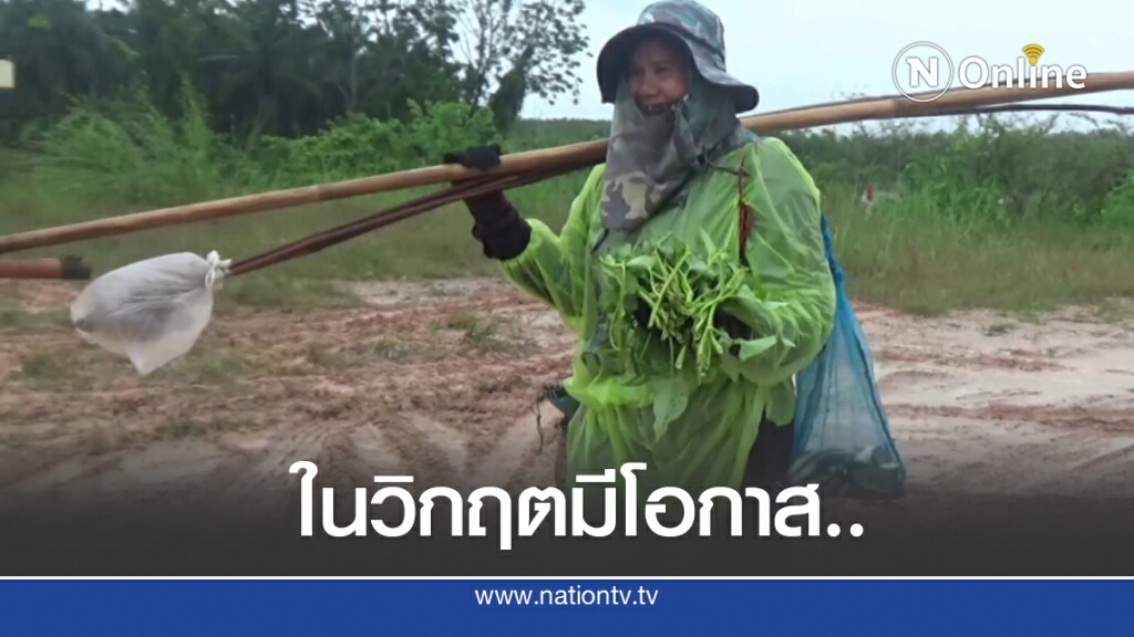 ชาวบ้านพลิกวิกฤติน้ำท่วม กรีดยางไม่ได้แห่จับปลาแทน