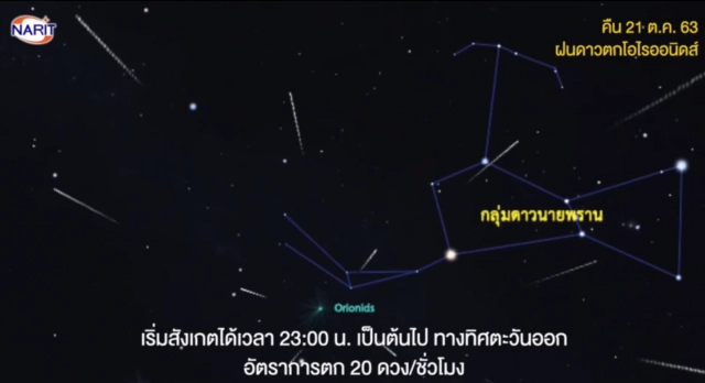 คืนนี้ชวนคนรักดาว ร่วมดู "ฝนดาวตกโอไรออนิดส์" ทั่วไทย