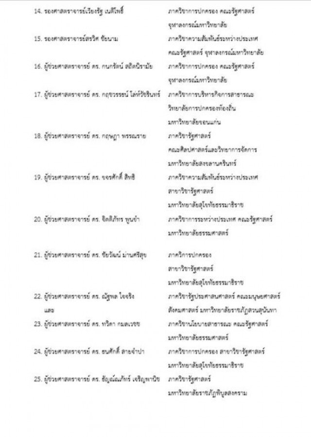 92 อาจารย์รัฐศาสตร์ ออกแถลงการณ์ 6 ข้อ จี้ "นายกฯ" ลาออก หาทางแก้วิกฤต