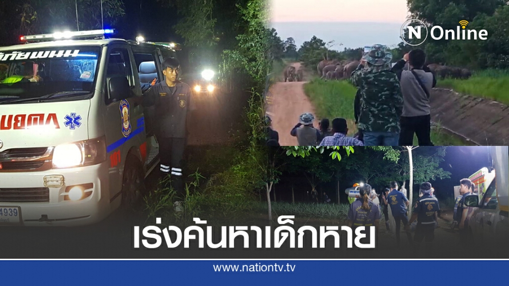 กู้ภัยเร่งค้นหา หนูน้อยวัย 6 ขวบ ฝ่าวงล้อมช้างป่ากว่า 30 เชือก