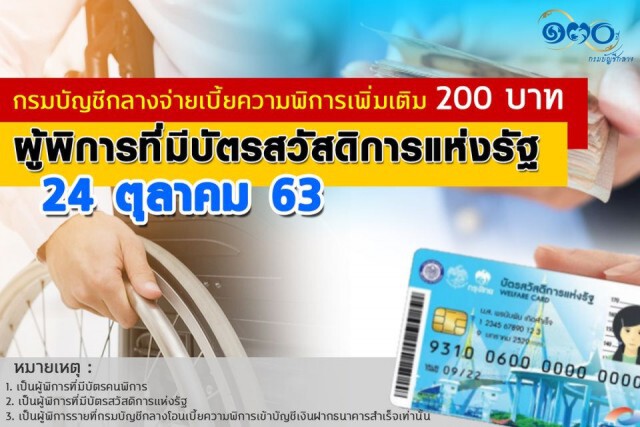 ข่าวดี! ผู้พิการที่มี "บัตรสวัสดิการแห่งรัฐ" เตรียมรับเงินเพิ่มพรุ่งนี้