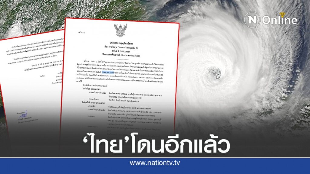 อุตุฯ เตือน’โมลาเบ’พายุใหม่ จ่อเข้า 28-30 ต.ค.นี้