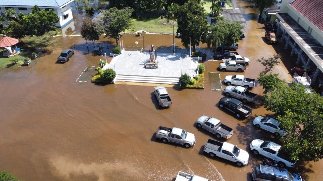 น้ำมูลสูงศูนย์ราชการพิมายยังท่วม